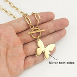 Stainless Steel Butterfly Choker Pendant Necklace