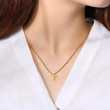 Sideway Cross Necklace Stainless Steel Minimalist Choker Jewelry