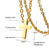 Sideway Cross Necklace Stainless Steel Minimalist Choker Jewelry