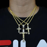 Micro Pave CZ Jesus Pendant Necklace Hip Hop Ice Bling Men Boy Jewelry