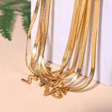Golden Stainless Steel Initial Choker Necklace for Women