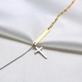 Temperament Cross Charm Necklace, Minimalist Choker Jewelry for Women