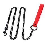 Chain Choker Punk Goth Collar Chain Traction Necklace Leather Bondage