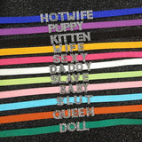 Rhinestone Letters CUMSLUT Choker Collar Women Men Goth Chocker Adult Cosplay