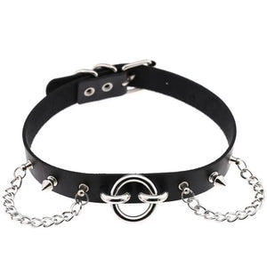 Goth Spike Choker Stud Collar Chain Pu Leather Necklace Gothic Jewelry