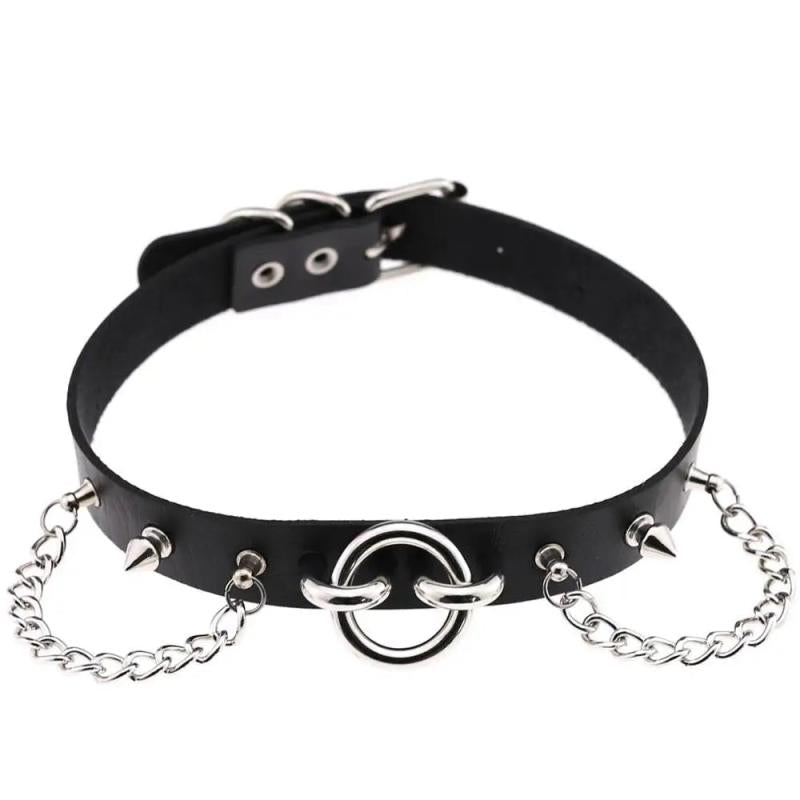Goth Spike Choker Stud Collar Chain Pu Leather Necklace Gothic Jewelry
