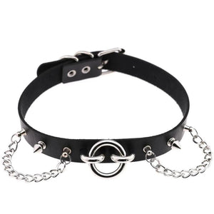 Goth Spike Choker Stud Collar Chain Pu Leather Necklace Gothic Jewelry