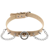Goth Spike Choker Stud Collar Chain Pu Leather Necklace Gothic Jewelry