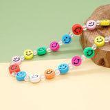Go2BoHo Smiley Necklace Multicolor Crystal Beads Boho Clay Happy Smile Jewelry