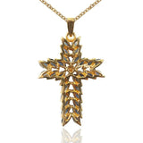 CAOSHI Crystal Stone Crucifix Pendant Necklace for Women