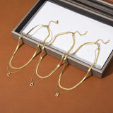 316L Stainless Steel Letter Necklace Punk Blade Chain Double Layer Zircon