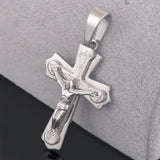 3 Layers Jesus Cross Pendant Necklace Stainless Steel