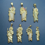 Metal Crystal Zircon St Jude Thaddeus Pray Necklace Pendant Charms
