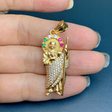 Metal Crystal Zircon St Jude Thaddeus Pray Necklace Pendant Charms