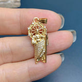 Metal Crystal Zircon St Jude Thaddeus Pray Necklace Pendant Charms