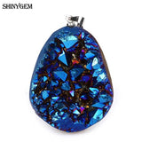ShinyGem Crystal Druzy Pendant for DIY Jewelry Making