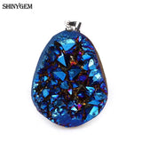 ShinyGem Crystal Druzy Pendant for DIY Jewelry Making