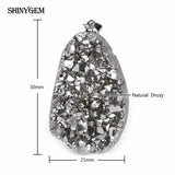 ShinyGem Crystal Druzy Pendant for DIY Jewelry Making