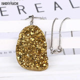 ShinyGem Crystal Druzy Pendant for DIY Jewelry Making