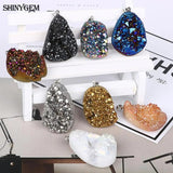 ShinyGem Crystal Druzy Pendant for DIY Jewelry Making