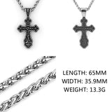 Steel Cast Catholic Crucifix Pendant Men's Necklace