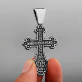 Steel Cast Catholic Crucifix Pendant Men's Necklace
