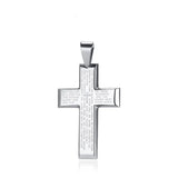 Christian Crucifix Men's Necklace Stainless Steel Lords Prayer Cross Pendant