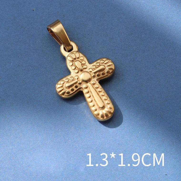 Stainless Steel Vintage Jesus Cross Pendant Necklace Charms