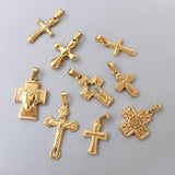 Stainless Steel Vintage Jesus Cross Pendant Necklace Charms