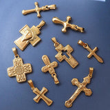 Stainless Steel Vintage Jesus Cross Pendant Necklace Charms