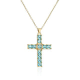 Hip Hop Style Cross Necklace with Clear Crystal Zircon