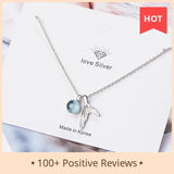 Silver Mermaid Crystal Necklace For Women