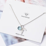 Silver Mermaid Crystal Necklace For Women