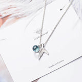 Silver Mermaid Crystal Necklace For Women