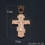 FJ 585 Rose Big Cross Religion Pendant Necklace