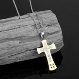 Stainless Steel Cross Pendant with Rhinestones