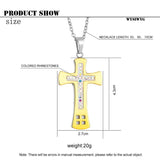 Stainless Steel Cross Pendant with Rhinestones