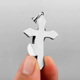Titanium Steel Retro Prayer Cross Necklace Pendant Amulet