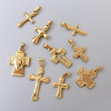 Stainless Steel Geometric Cross Pendant Minimalist Gothic Style Gift for Women