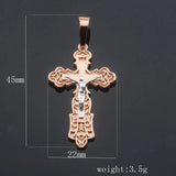 FJ Pendant 585 Rose Mixed Cross Figure Men Women Jewelry