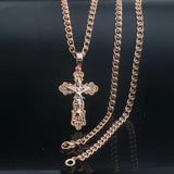 FJ Pendant 585 Rose Mixed Cross Figure Men Women Jewelry