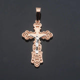 FJ Pendant 585 Rose Mixed Cross Figure Men Women Jewelry
