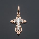 FJ Pendant 585 Rose Mixed Cross Figure Men Women Jewelry