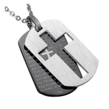 Stainless Steel Cross Necklace Lords Prayer Dog Tag