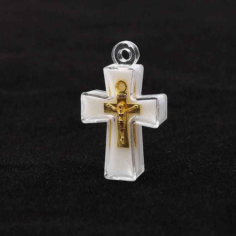 12Pcs Cross Jesus Necklace Pendant Charms For Jewelry Making Supplies