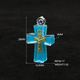 12Pcs Cross Jesus Necklace Pendant Charms For Jewelry Making Supplies