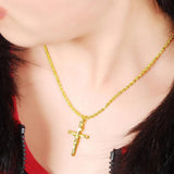 24K Cross Necklace for Women & Men's Jewelry