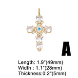 Large Cross Pendant Plated Copper Zircon for Jewelry Making
