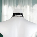 Sexy Punk Choker Leather Collar Bondage Body Cosplay Goth Jewelry Women