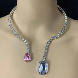 Crystal Pendant Cuff Collar Necklace